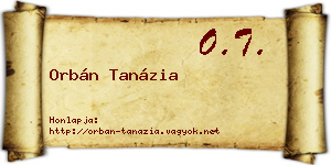 Orbán Tanázia névjegykártya